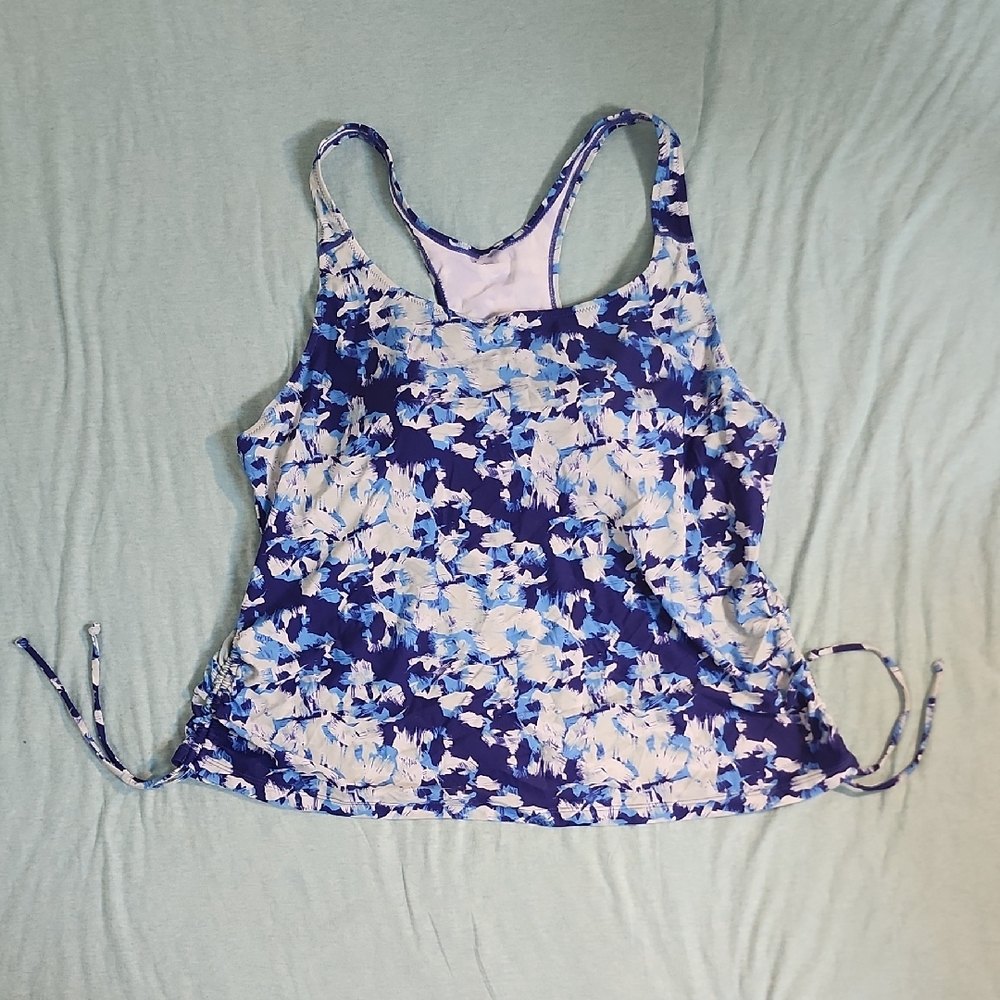Elegant Blue Floral Women's Swim Coverup